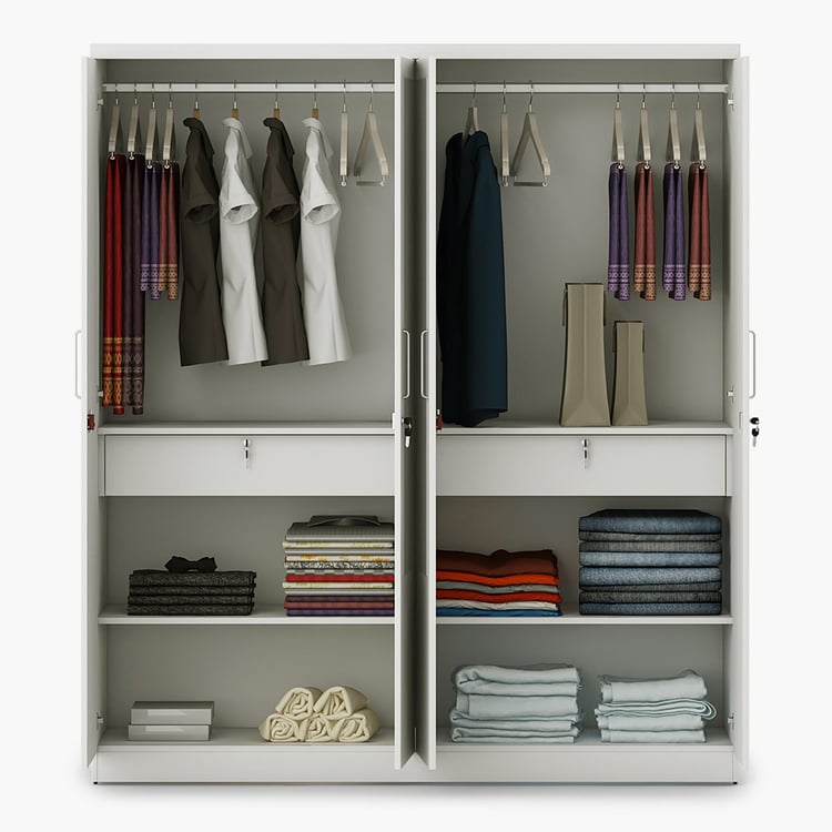 Helios Reynan 4-Door Wardrobe - White