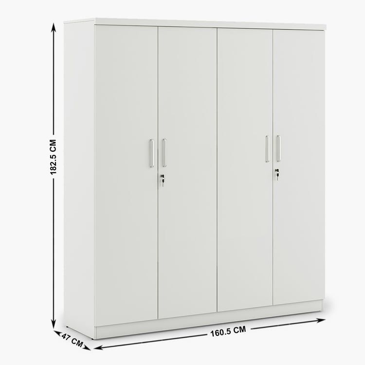 Helios Reynan 4-Door Wardrobe - White