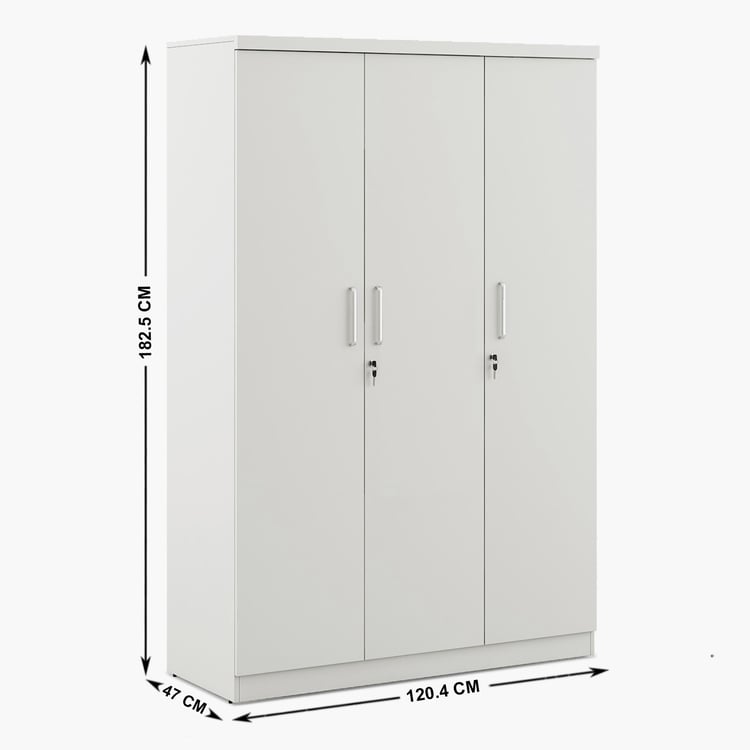 Helios Reynan 3-Door Wardrobe - White