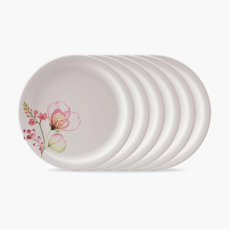SERVEWELL Off-White Printed Melamine Dinner Plates - 19cm - Set of 6