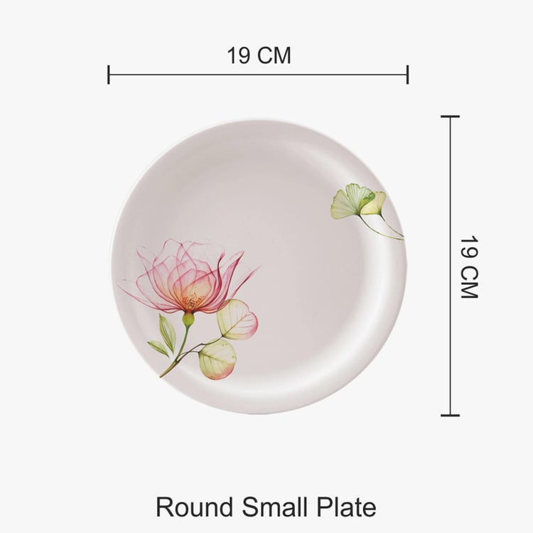 SERVEWELL Off-White Printed Melamine Dinner Plates - 19cm - Set of 6