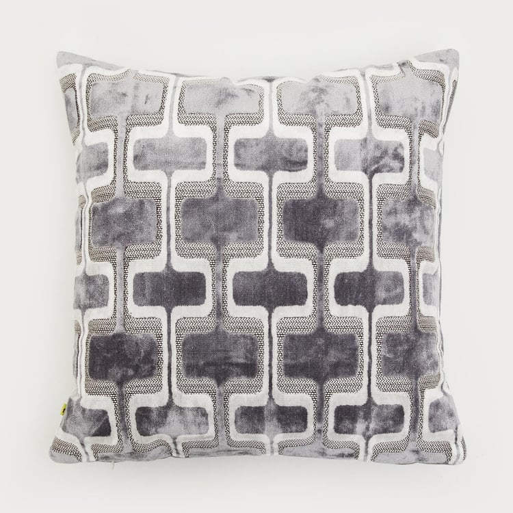 Lush - Grey Textured Velvet Cushion Cover - 40x40cm