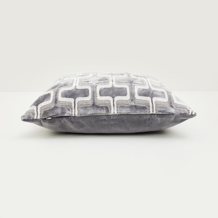 Lush - Grey Textured Velvet Cushion Cover - 40x40cm