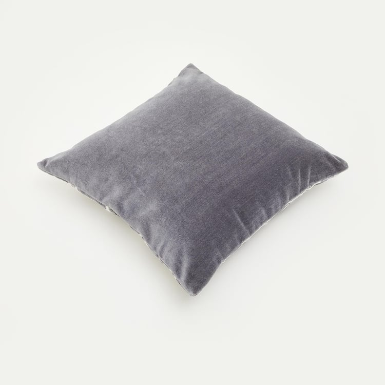 Lush - Grey Textured Velvet Cushion Cover - 40x40cm