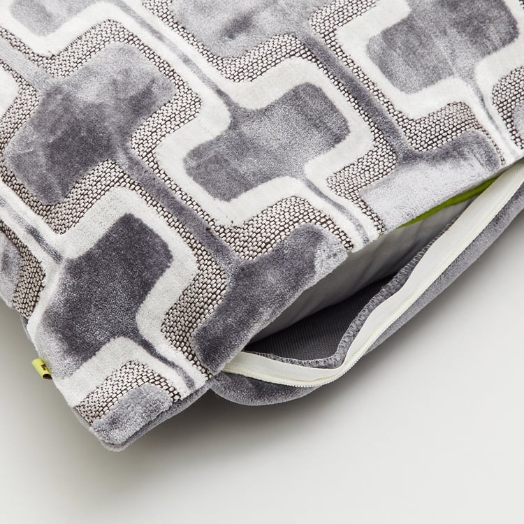 Lush - Grey Textured Velvet Cushion Cover - 40x40cm