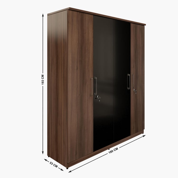Clover Particle Wood 4 Door Swing Wardrobe