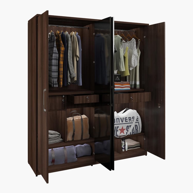 Clover Particle Wood 4 Door Swing Wardrobe
