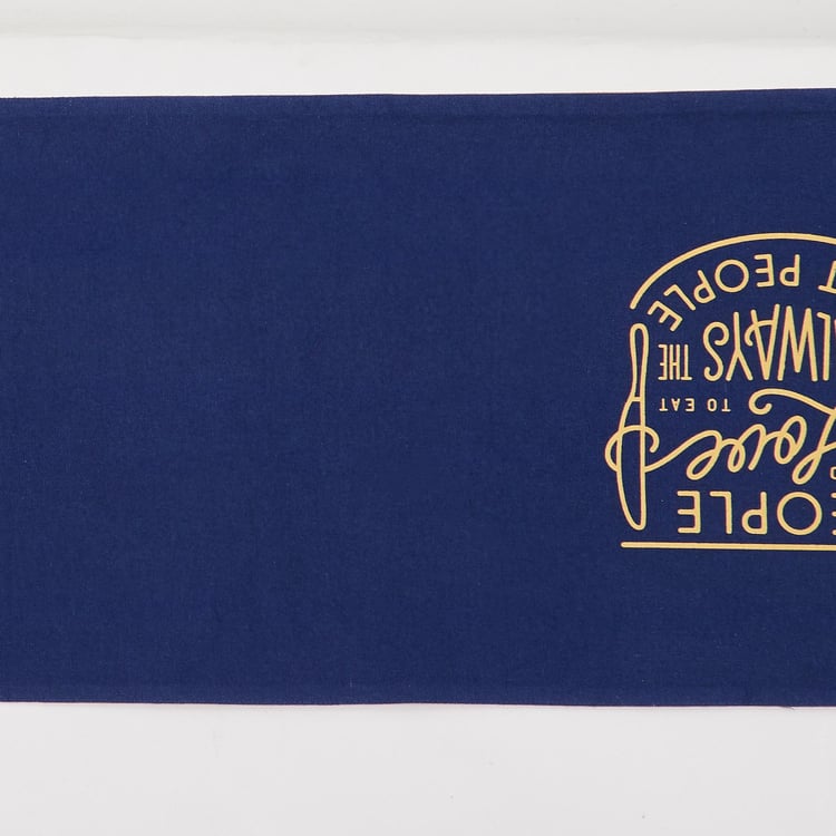 Bohochic Blue Printed Cotton Table Runner - 33 x 180 cm