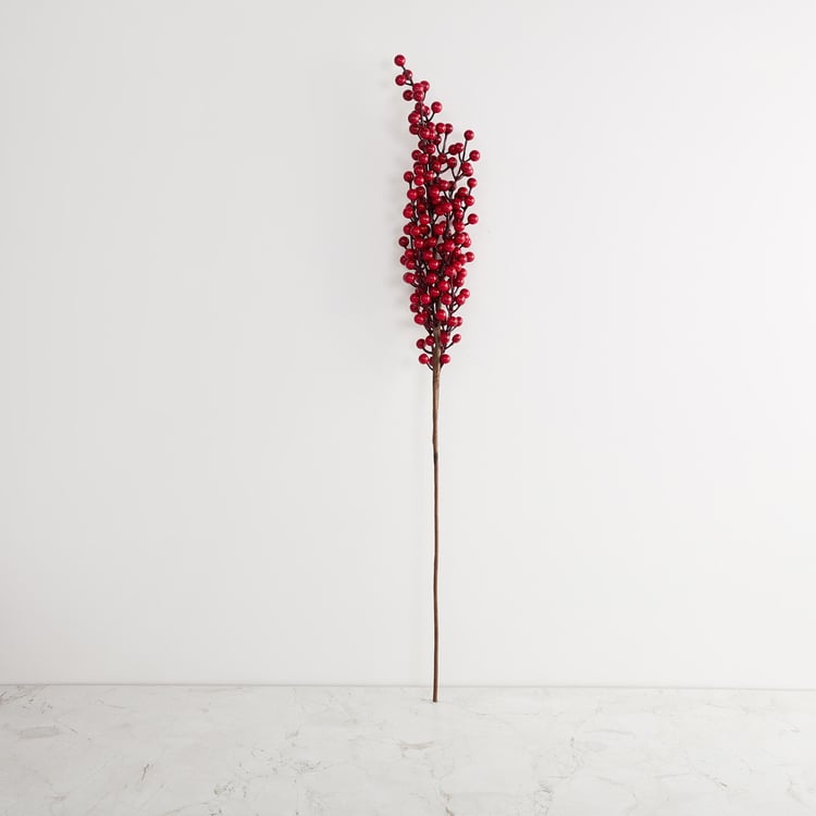 Fiesta Red Textured Artificial Cherry Stick- 80 x 8 cm