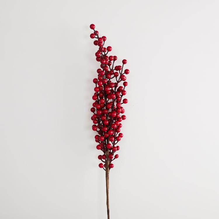 Fiesta Red Textured Artificial Cherry Stick- 80 x 8 cm