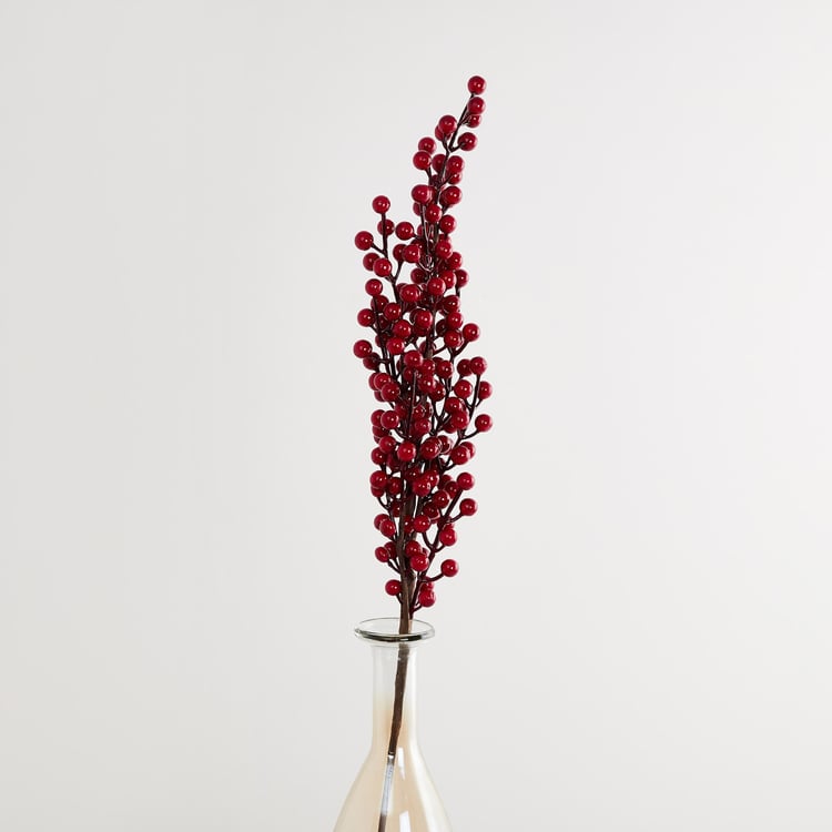 Fiesta Red Textured Artificial Cherry Stick- 80 x 8 cm