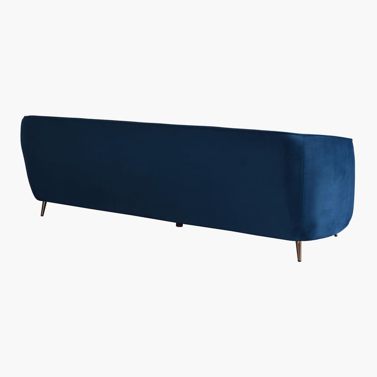 Janice Velvet 3-Seater Sofa - Blue