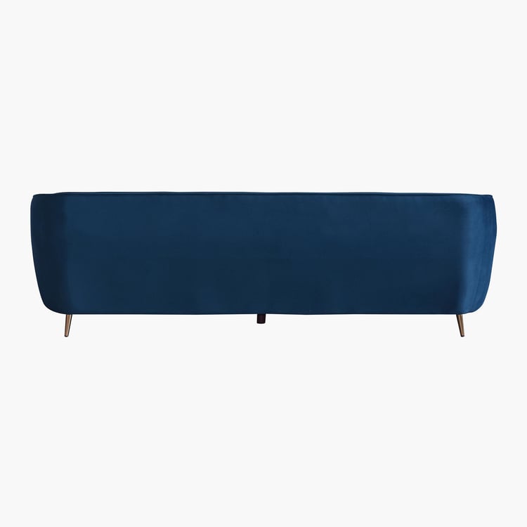 Janice Velvet 3-Seater Sofa - Blue