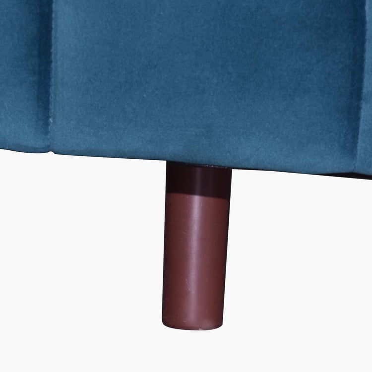 Janice Velvet 3-Seater Sofa - Blue