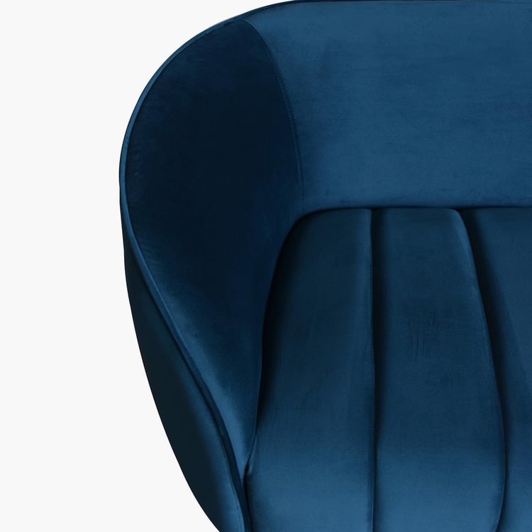 Janice Velvet 3-Seater Sofa - Blue