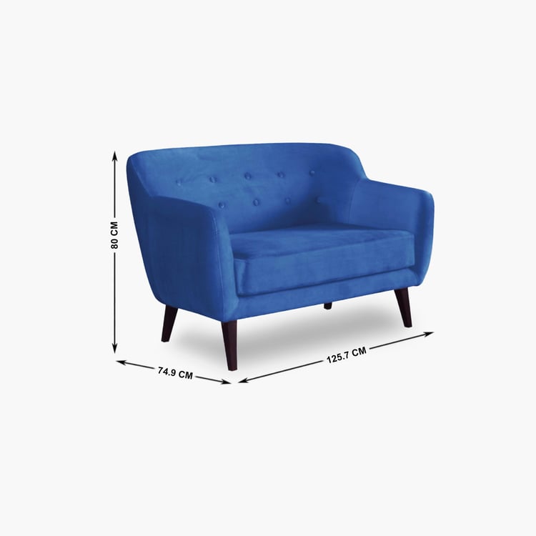 Riki Fabric 2-Seater Sofa - Blue