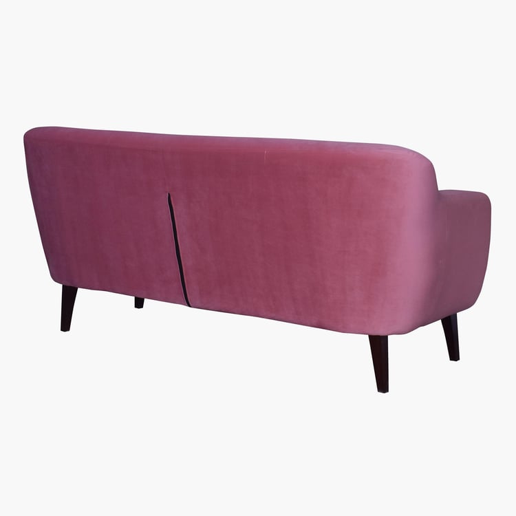 Riki Velvet 3-Seater Sofa - Pink