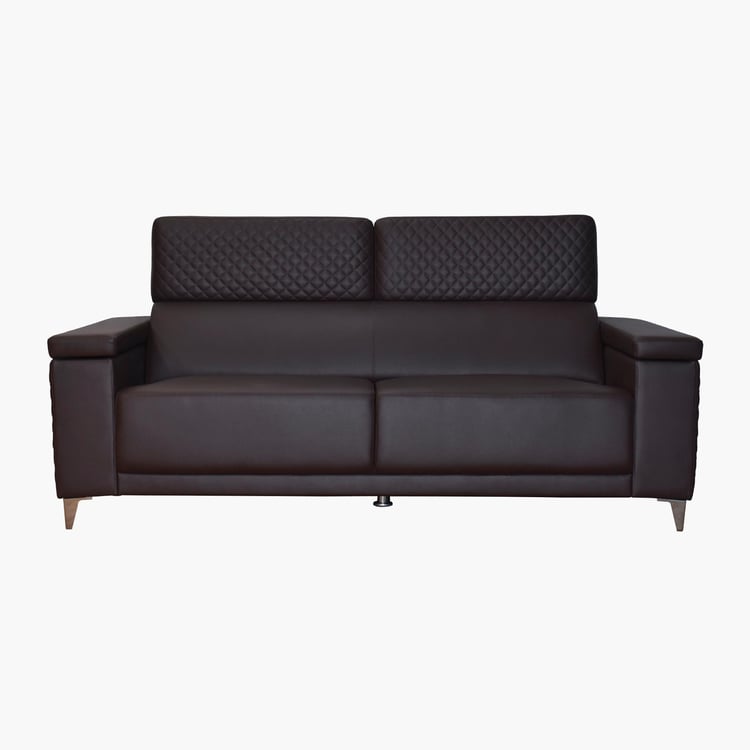 Spectra Faux Leather 3-Seater Sofa - Brown