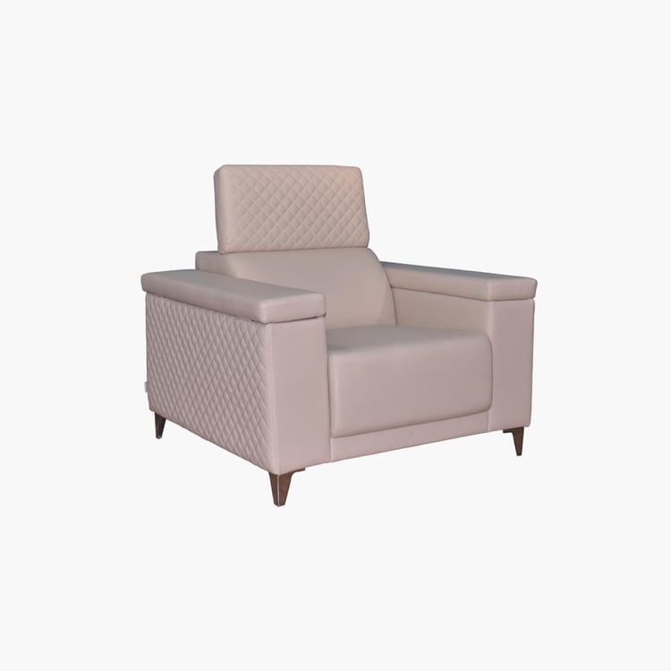 Spectra Faux Leather 1-Seater Sofa - Beige
