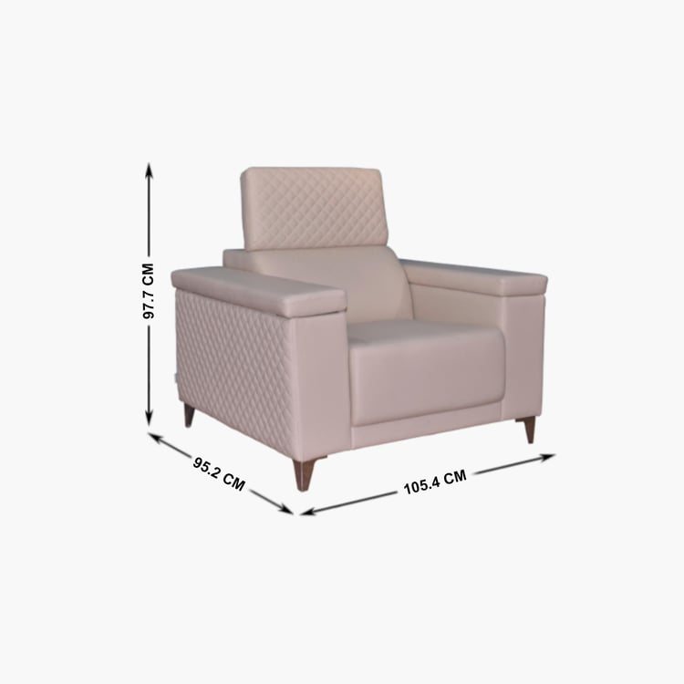 Spectra Faux Leather 1-Seater Sofa - Beige