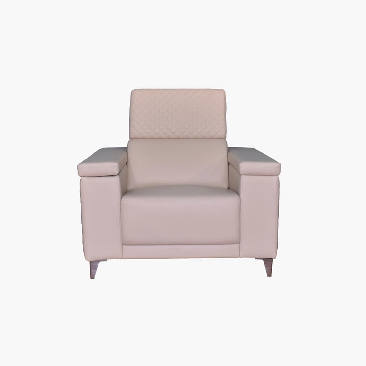 Spectra Faux Leather 1-Seater Sofa - Beige