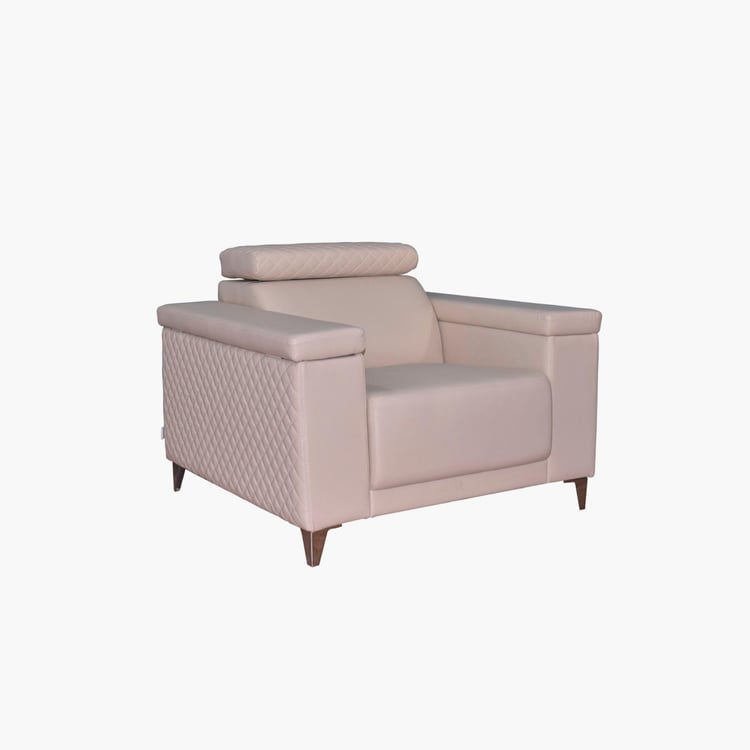 Spectra Faux Leather 1-Seater Sofa - Beige