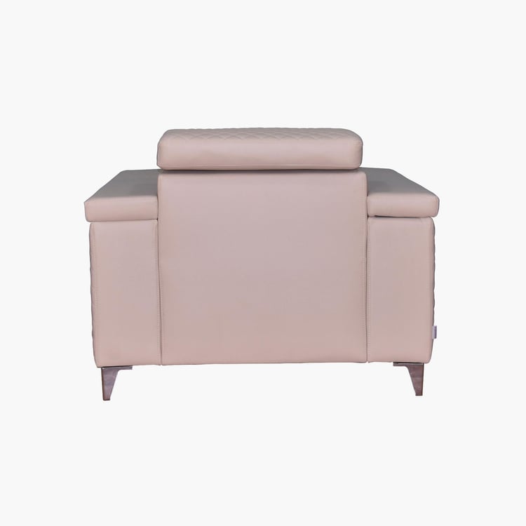 Spectra Faux Leather 1-Seater Sofa - Beige