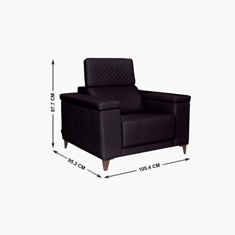 Spectra Faux Leather 1-Seater Sofa - Brown