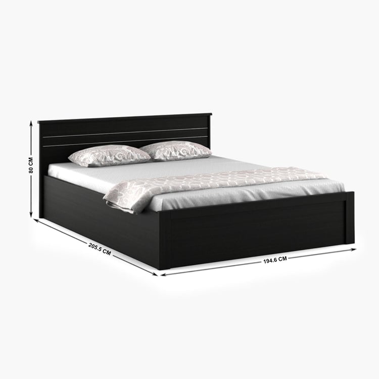 Helios Rhine Rennes King Bed with Box Storage - Black