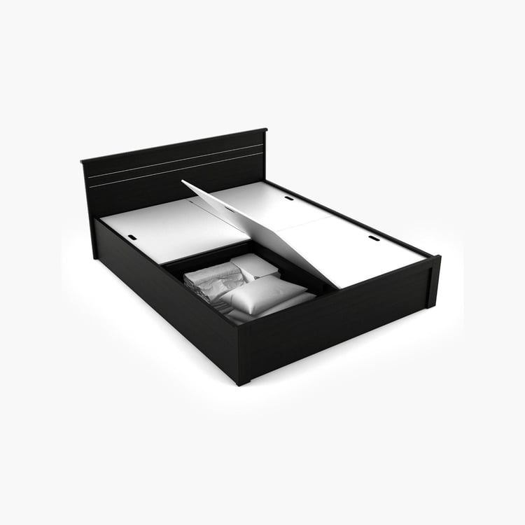 Helios Rhine Rennes King Bed with Box Storage - Black