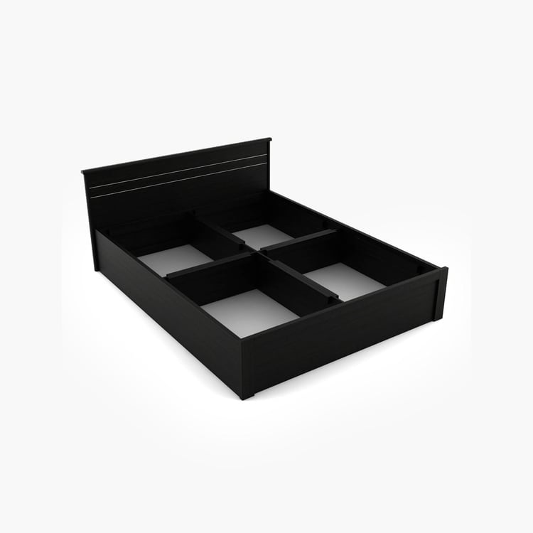 Helios Rhine Rennes King Bed with Box Storage - Black