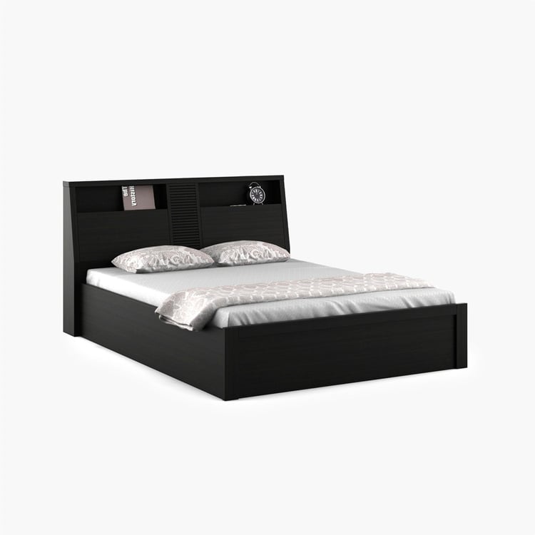 Helios Rhine Nancy King Bed with Box Storage - Black