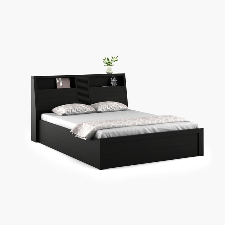 Helios Rhine Nancy King Bed with Hydraulic Storage - Black