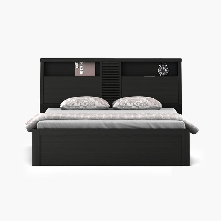 Helios Rhine Nancy King Bed with Hydraulic Storage - Black