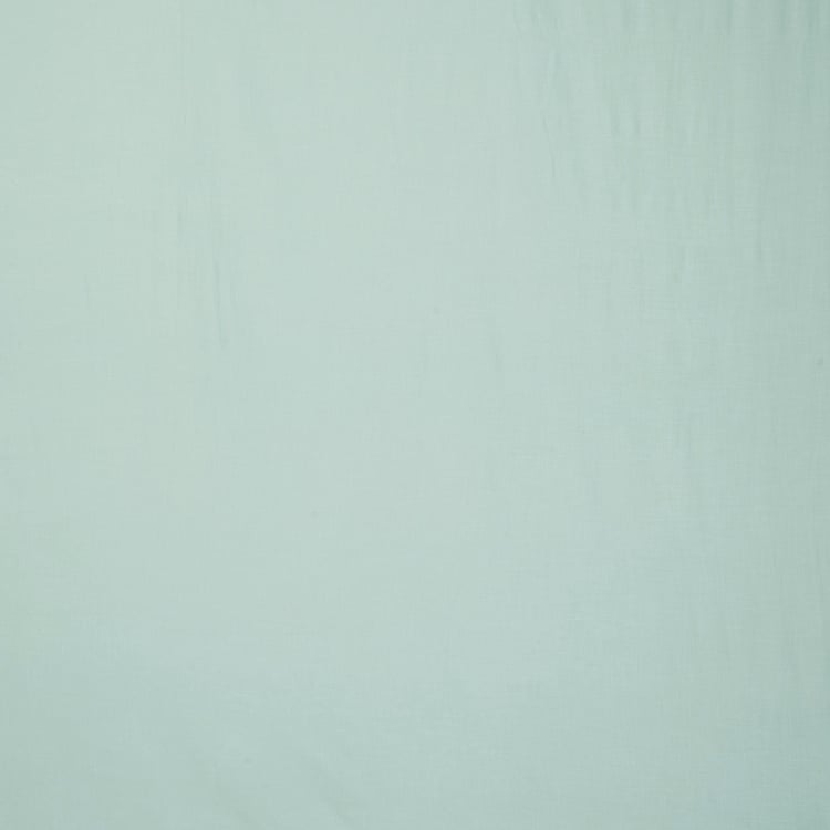 Florida Blue Solid Cotton Double Bedsheet Set- 3 Pieces