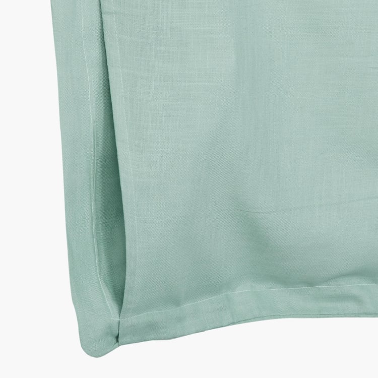 Florida Blue Solid Cotton Double Bedsheet Set- 3 Pieces