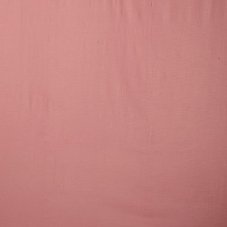 Florida Dusty Rose Solid Cotton Double Bedsheet Set- 3 Pieces
