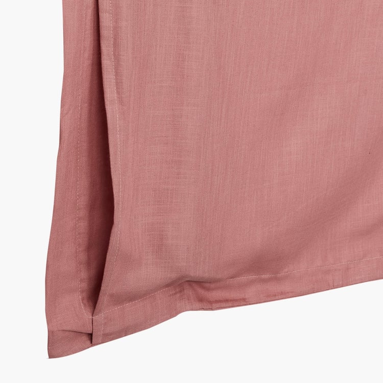 Florida Dusty Rose Solid Cotton Double Bedsheet Set- 3 Pieces