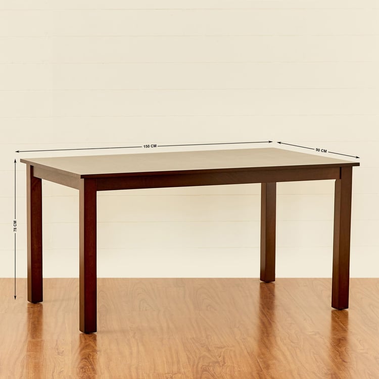 Cornell Brown Engineered Wood 6 Seater Dining Table Set With 4 Chairs And 1 Bench