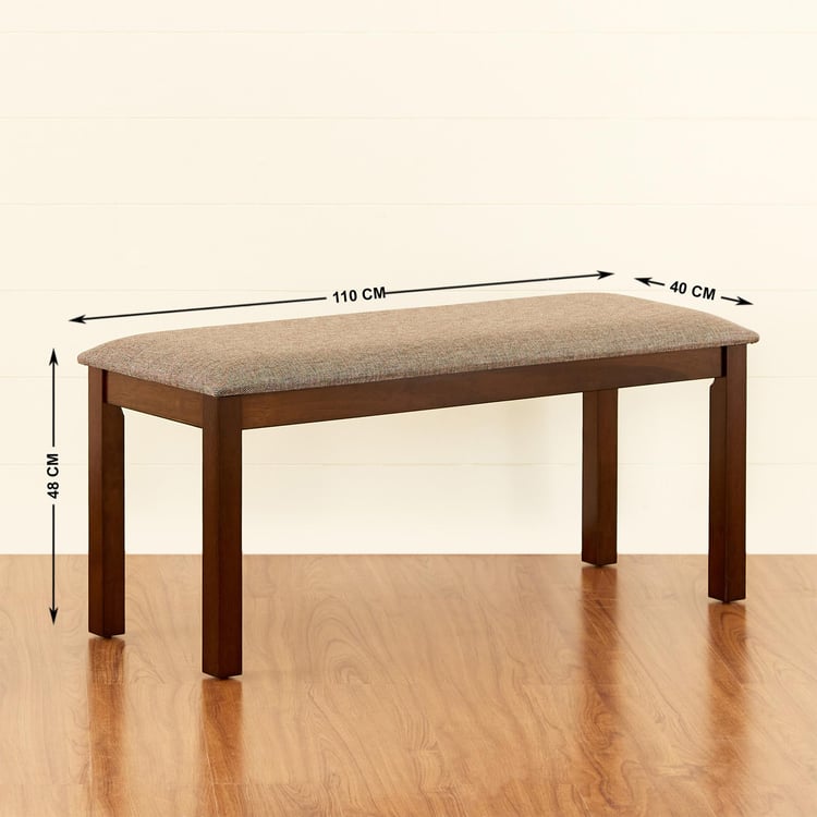 Cornell Brown Engineered Wood 6 Seater Dining Table Set With 4 Chairs And 1 Bench