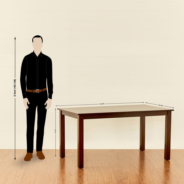 Cornell Brown Engineered Wood 6-Seater Dining Table Set With 6 Chairs