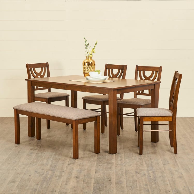 Quadro 6 Seater Dining Table with Chairs and Bench