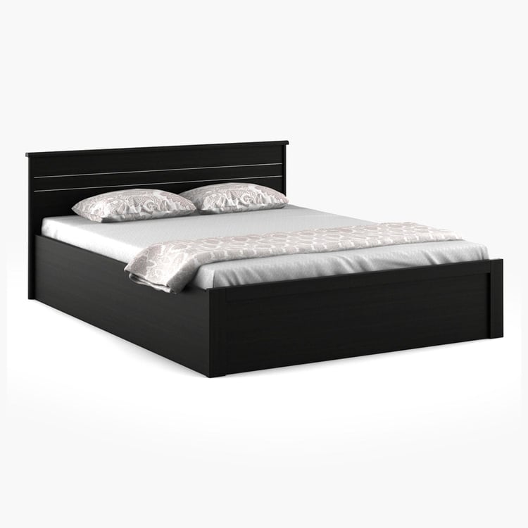 Helios Rhine Rennes Queen Bed with Box Storage - Black