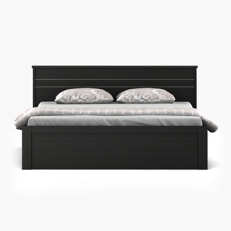 Helios Rhine Rennes Queen Bed with Box Storage - Black