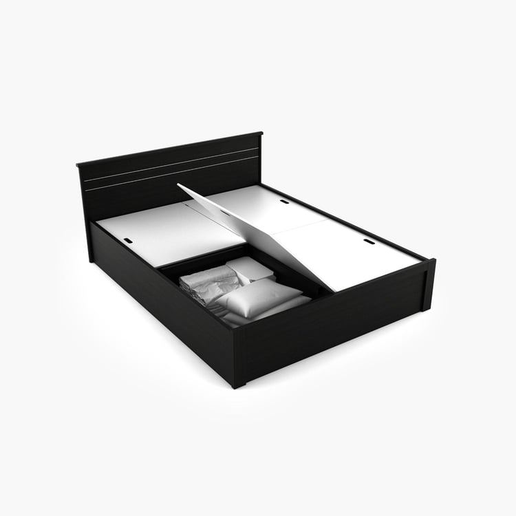 Helios Rhine Rennes Queen Bed with Box Storage - Black