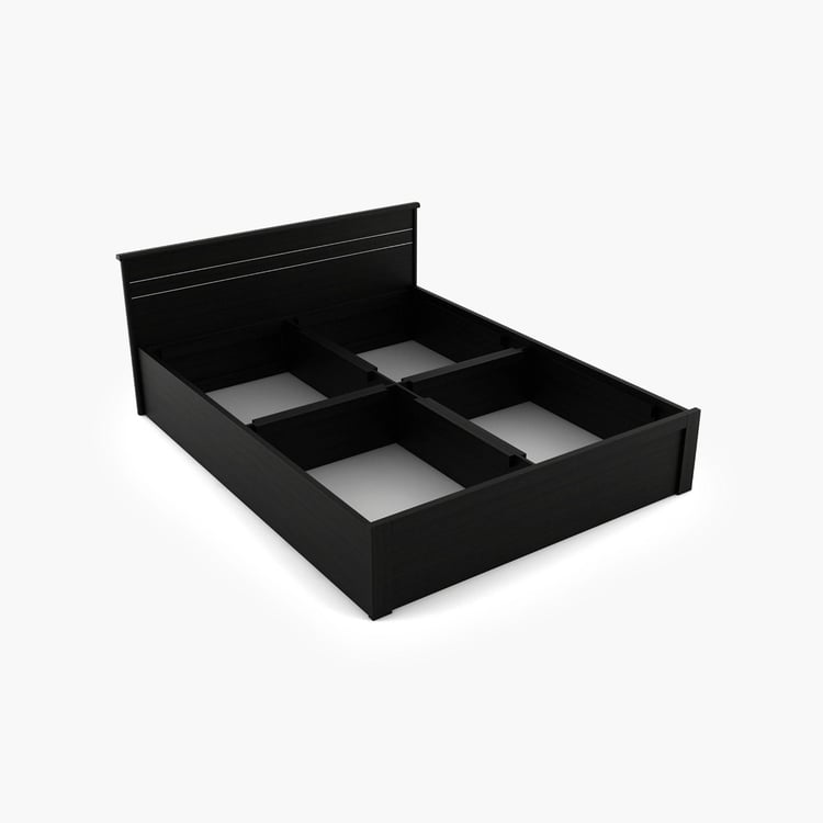 Helios Rhine Rennes Queen Bed with Box Storage - Black