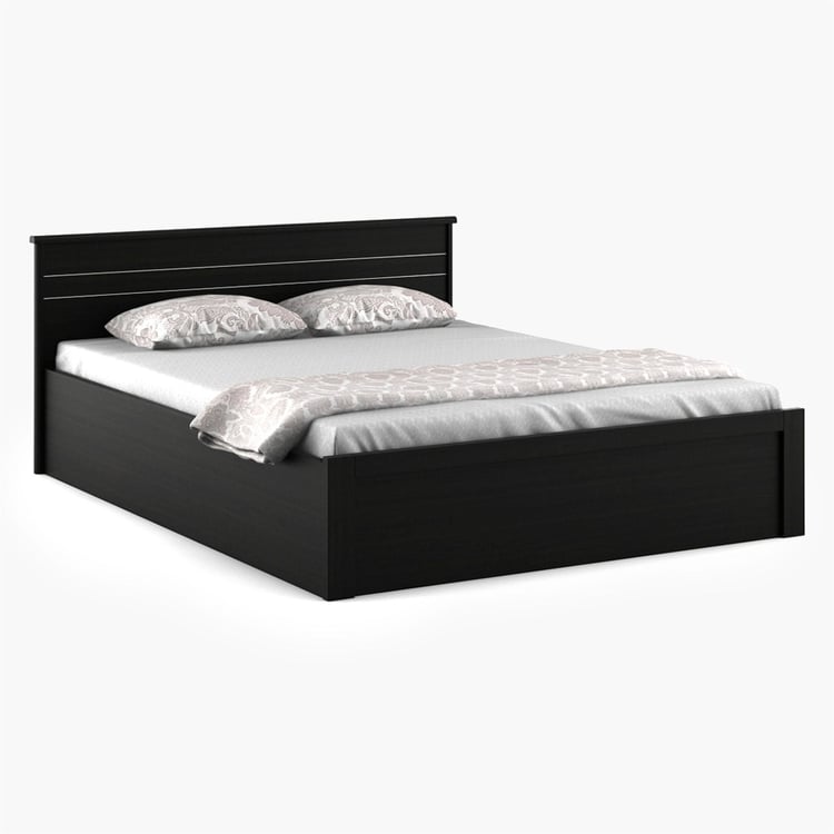 Helios Rhine Rennes Queen Bed with Hydraulic Storage - Black