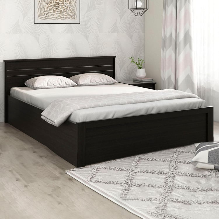 Helios Rhine Rennes Queen Bed with Hydraulic Storage - Black