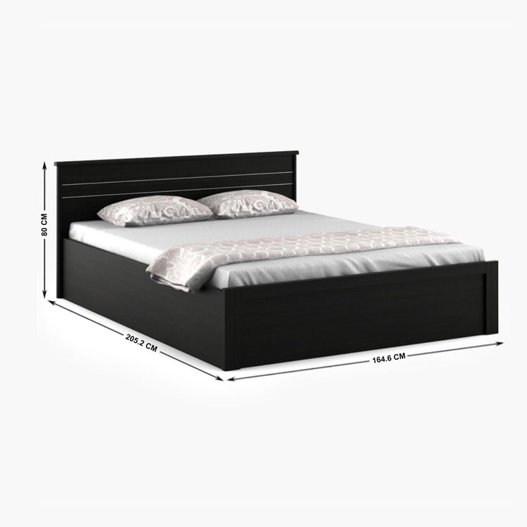 Helios Rhine Rennes Queen Bed with Hydraulic Storage - Black