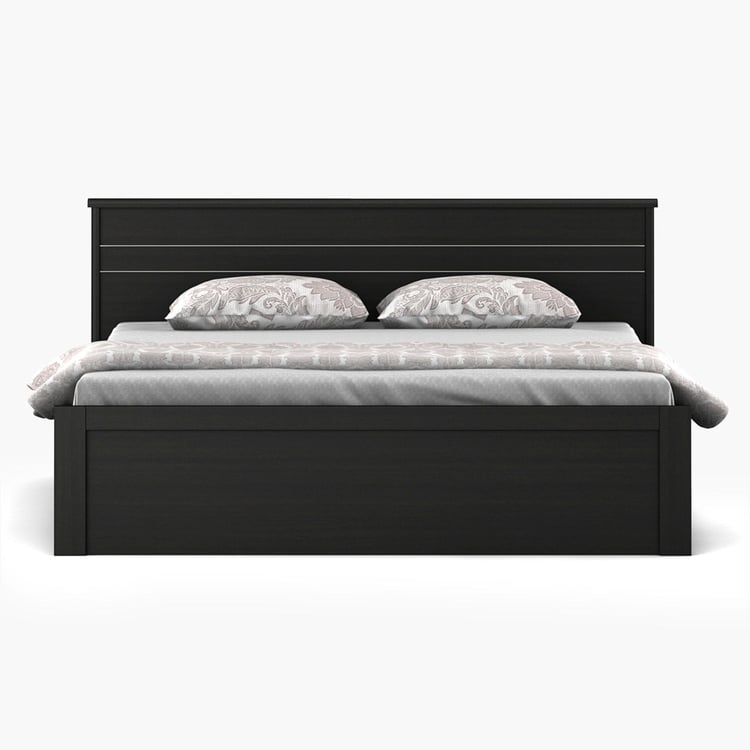 Helios Rhine Rennes Queen Bed with Hydraulic Storage - Black